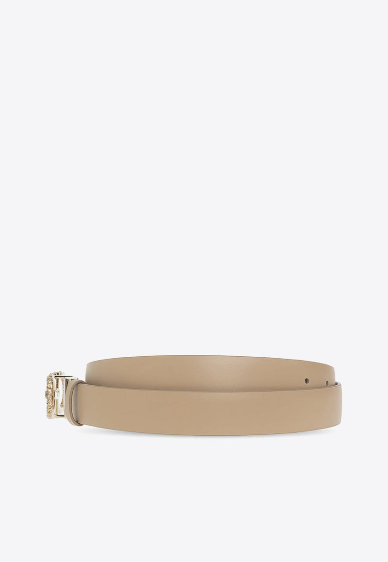 Crystal-Embellished Gancini Buckle Belt