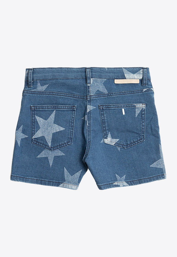 Girls Star-Print Denim Shorts