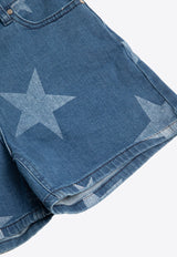 Girls Star-Print Denim Shorts