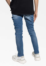 Distressed-Effect Slim-Fit Jeans