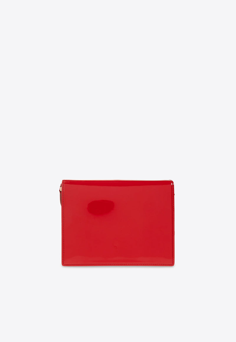 3D-Effect Logo Patent-Leather Crossbody Bag