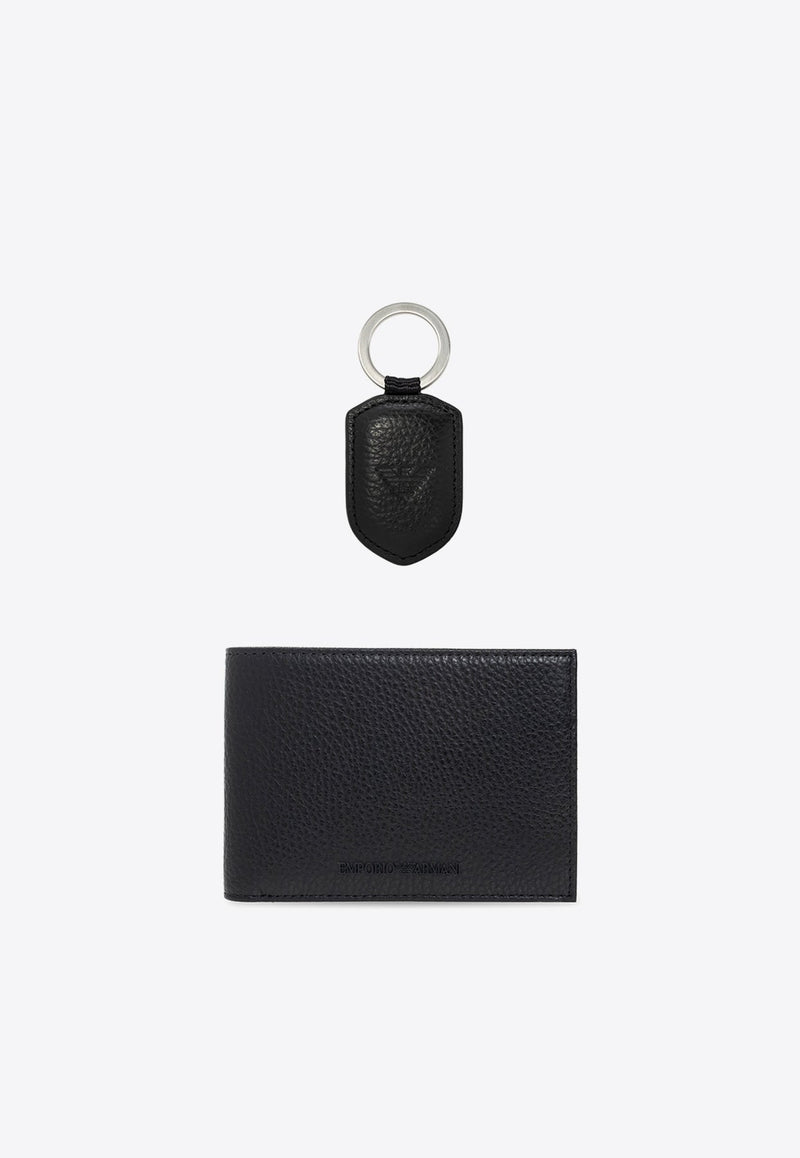 Bi-Fold Leather Wallet and Keyring Set