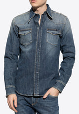 Long-Sleeved Denim Shirt