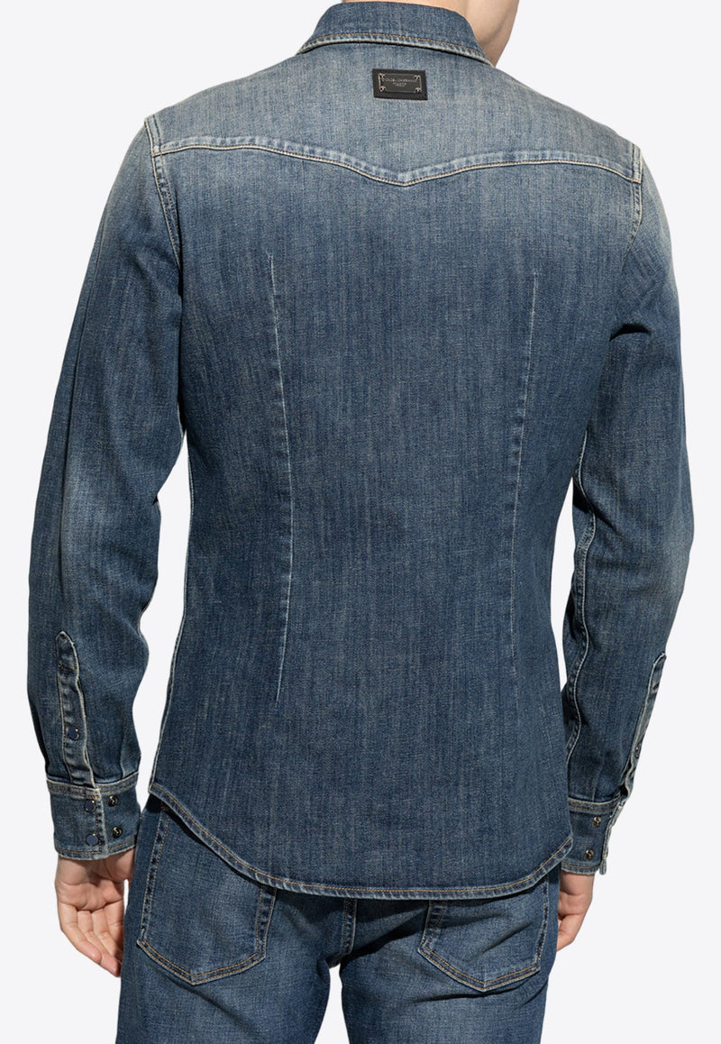 Long-Sleeved Denim Shirt