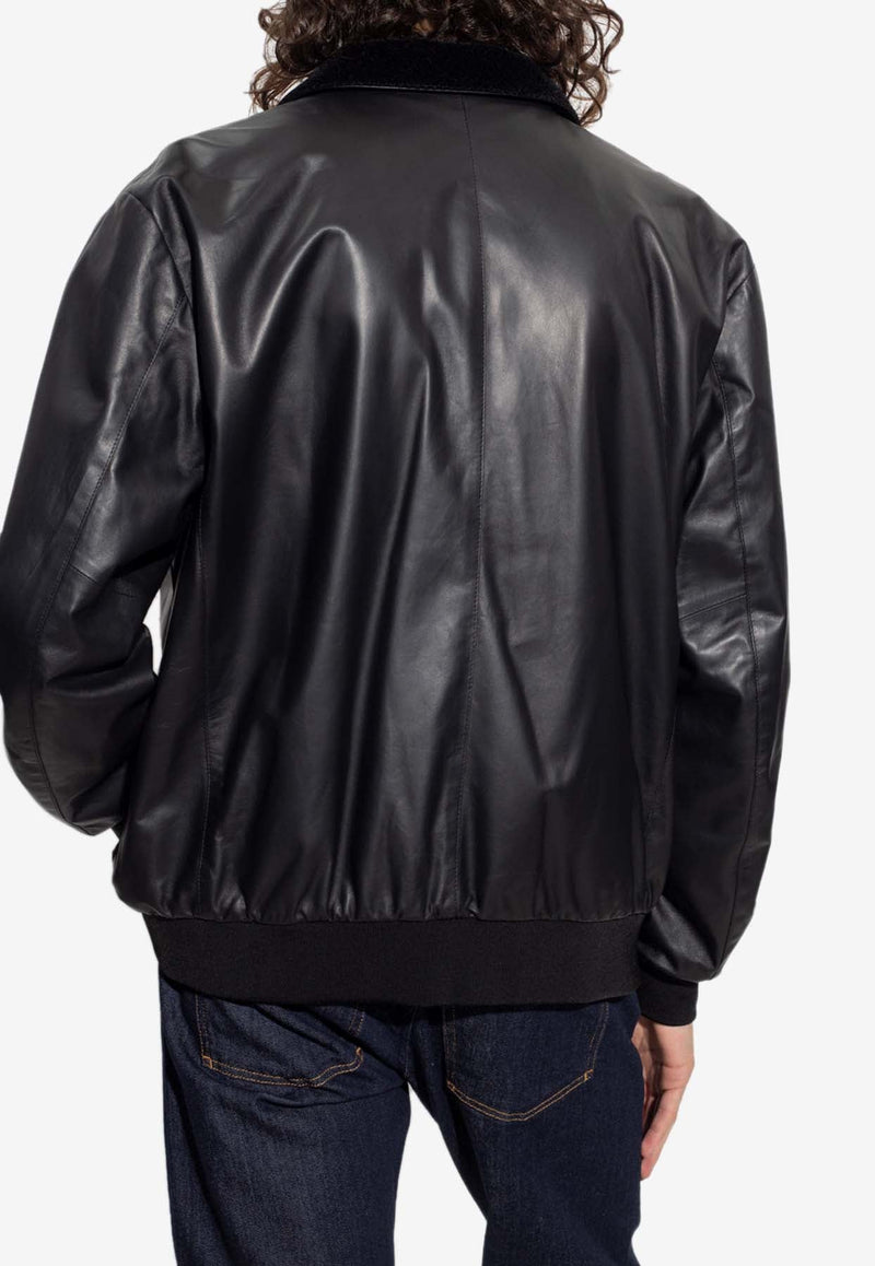 Reversible Zip-Up Leather Jacket