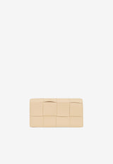 Intrecciato Grained Leather Flap Wallet