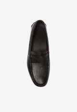 Grained-Leather Loafers