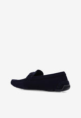Logo Plaque Suede Loafers