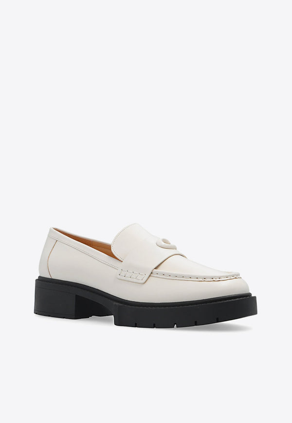 Leah Logo Plaque Leather Loafers