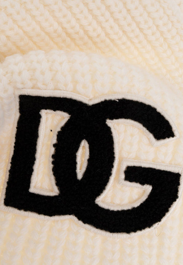 Girls DG Logo Knitted Wool Scarf