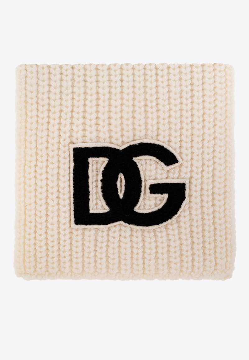 Girls DG Logo Knitted Wool Scarf