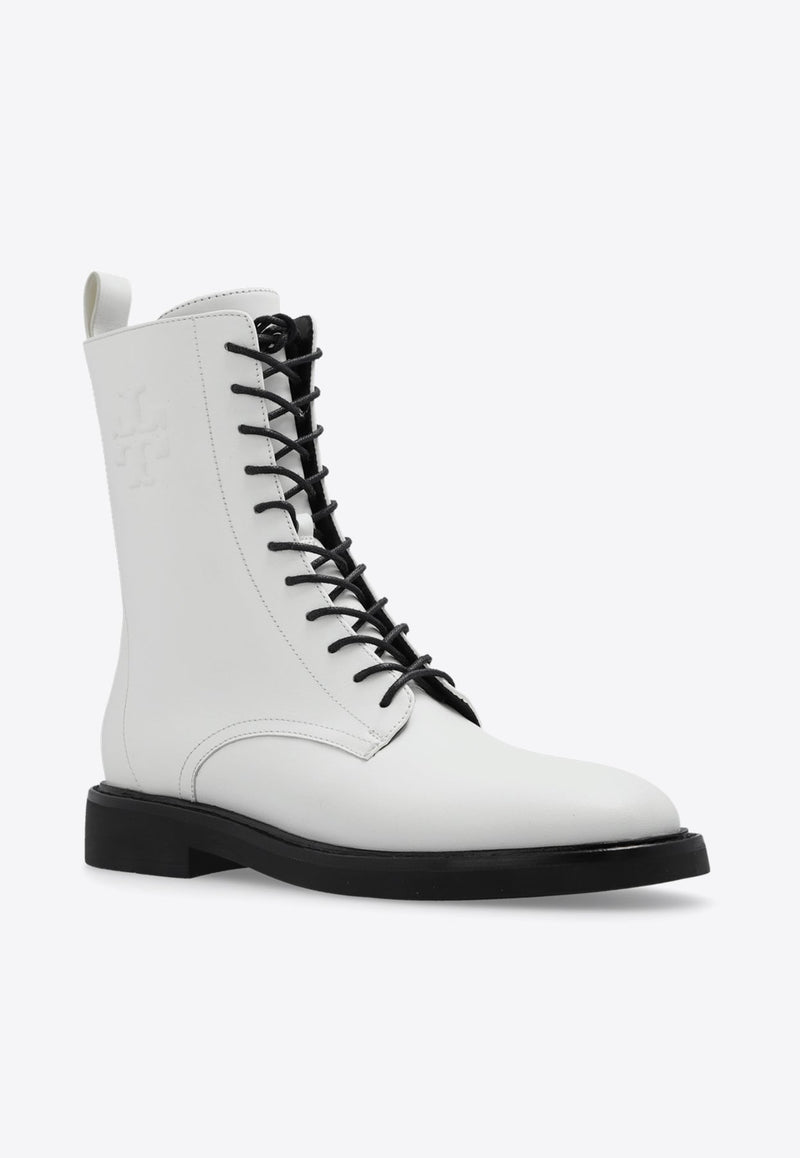 Double T Calf Leather Combat Boots