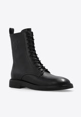 Double T Calf Leather Combat Boots