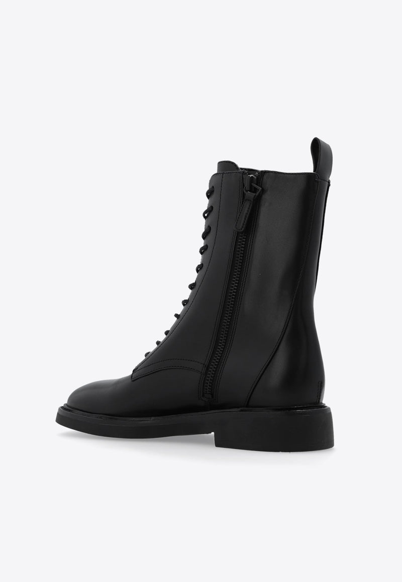 Double T Calf Leather Combat Boots