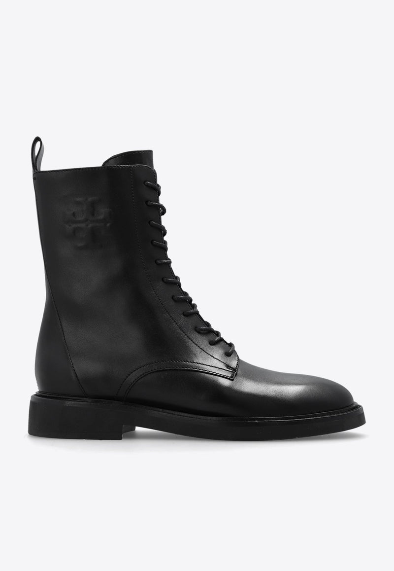 Double T Calf Leather Combat Boots