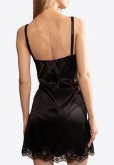 Lace-Trimmed Silk Camisole Dress