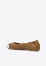 Claire Cap-Toe Leather Ballet Flats