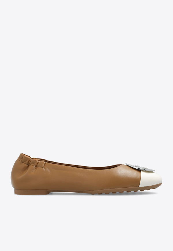 Claire Cap-Toe Leather Ballet Flats