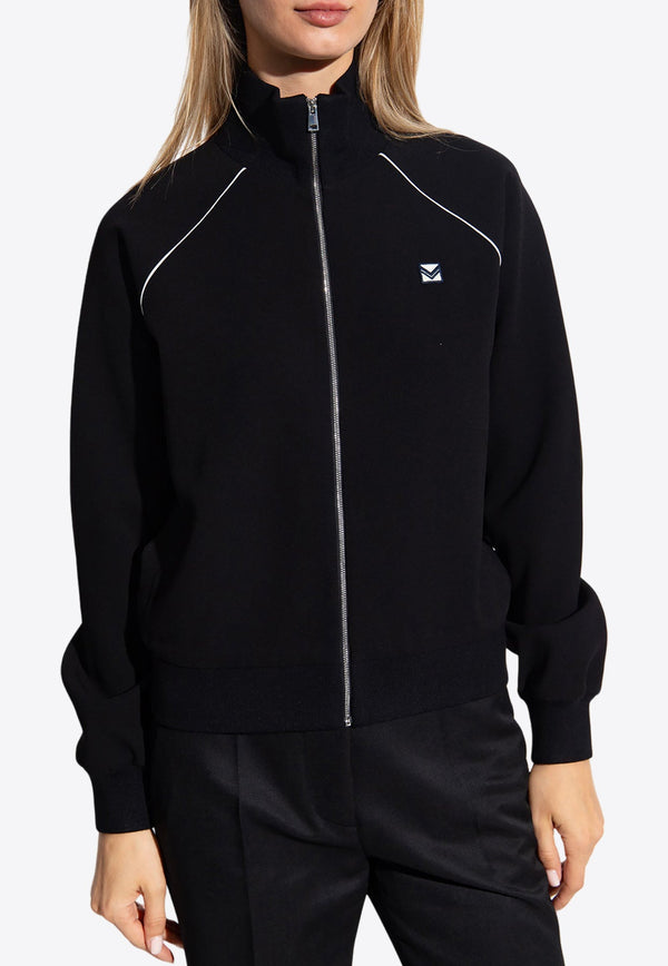 Bonded Crepe Zip-Up Track Jacket