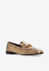 Jessa Snakeskin Leather Loafers