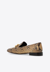 Jessa Snakeskin Leather Loafers