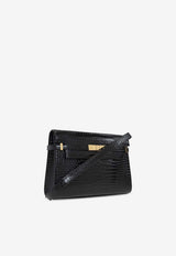 Manhattan Croc-Embossed Leather Shoulder Bag