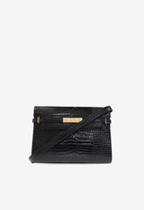 Manhattan Croc-Embossed Leather Shoulder Bag