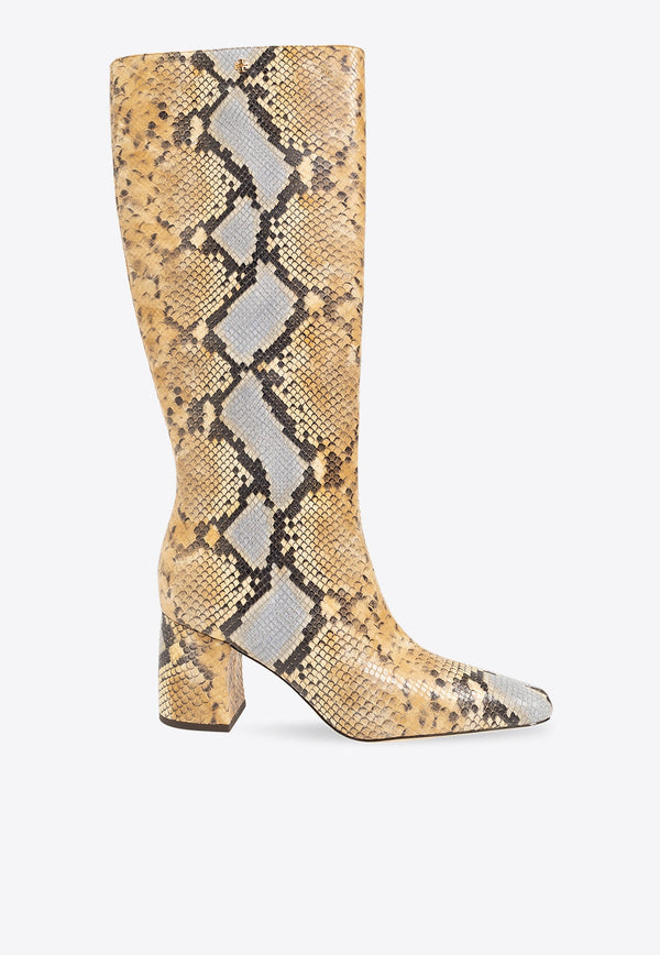 70 Tall Banana Knee-High Boots in Snakeskin Leather