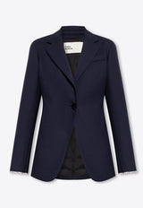 Single-Breasted Cinched Wool Blazer