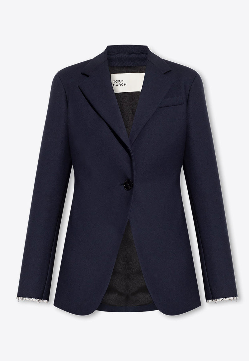 Single-Breasted Cinched Wool Blazer