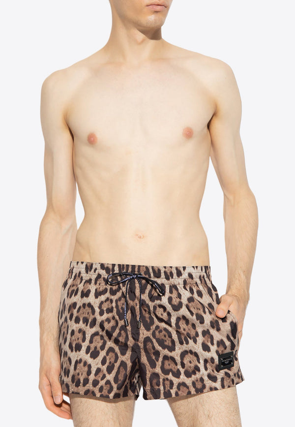Leopard Printed Swim Shorts