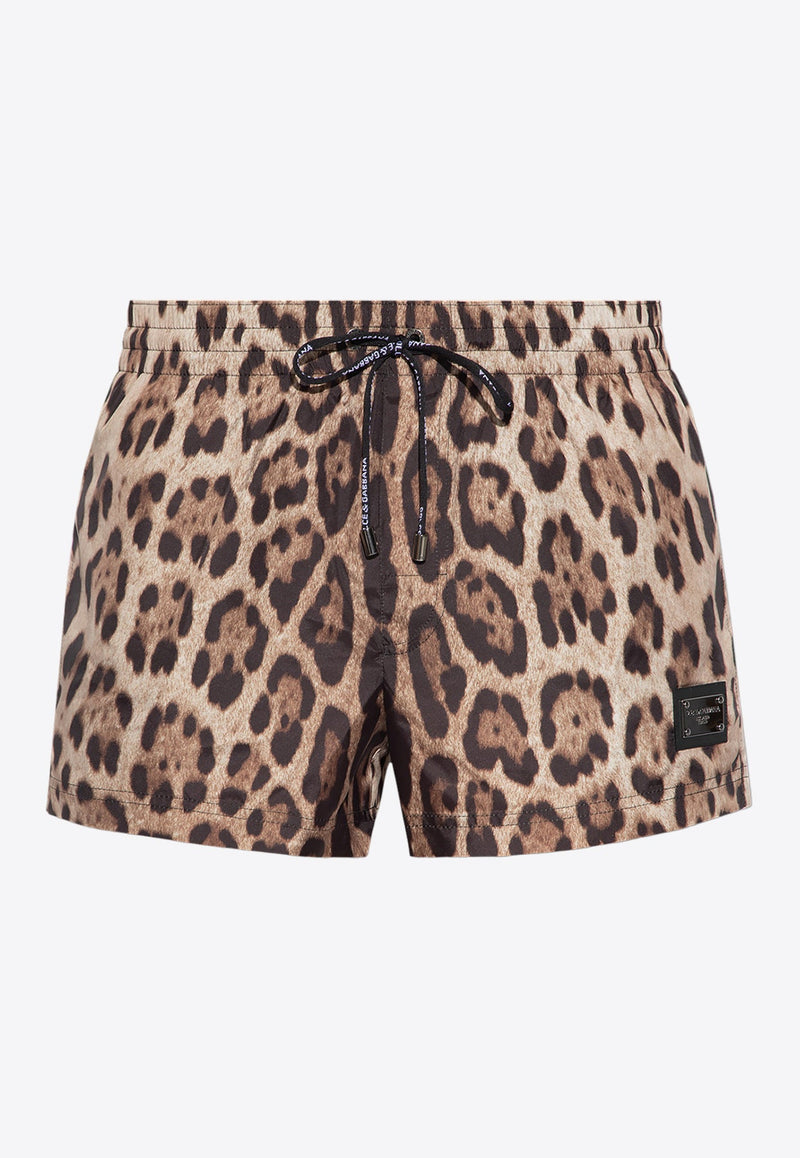 Leopard Printed Swim Shorts