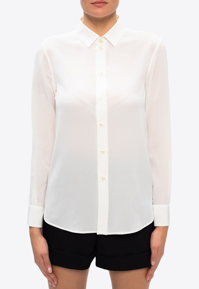 Silk Crepe Long-Sleeved Shirt