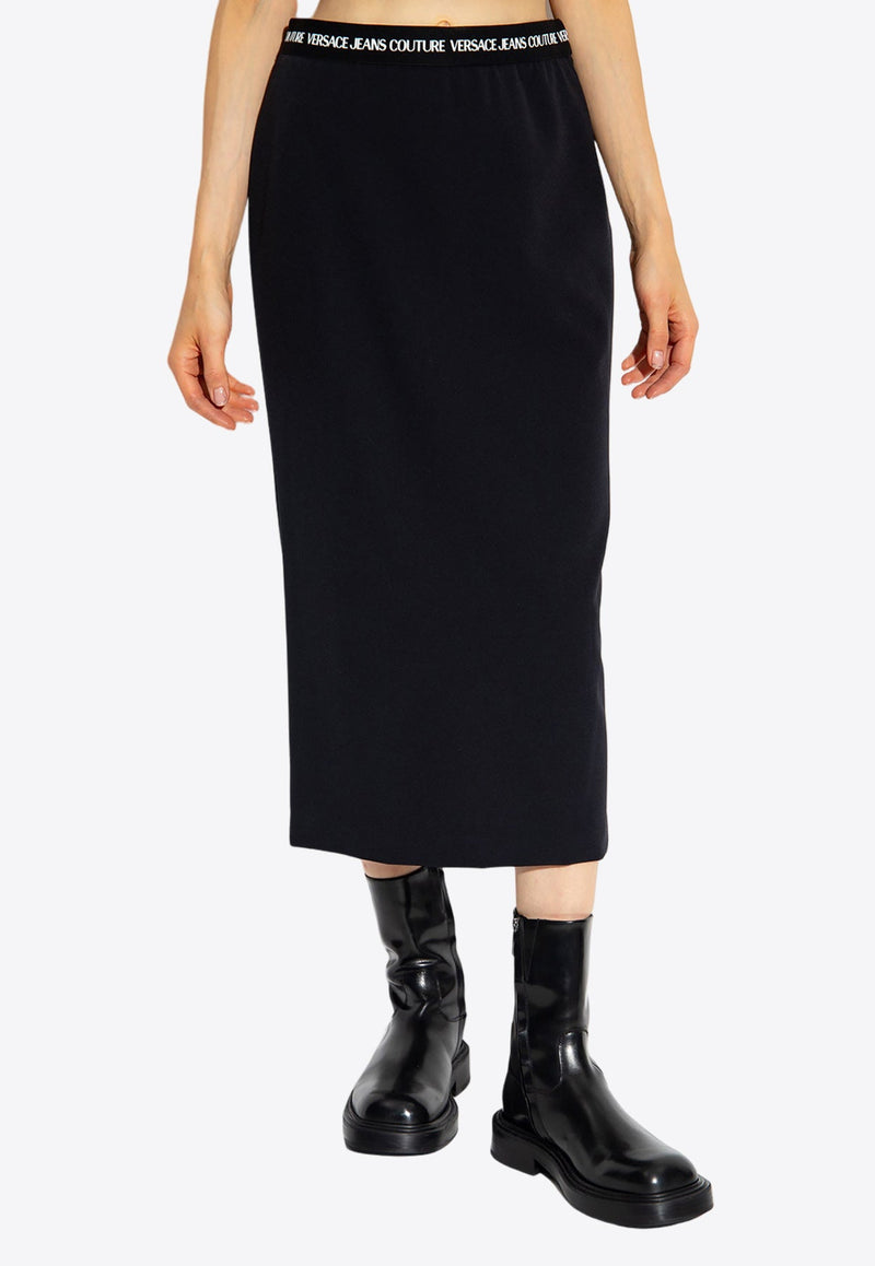 Logo Waistband Midi Pencil Skirt