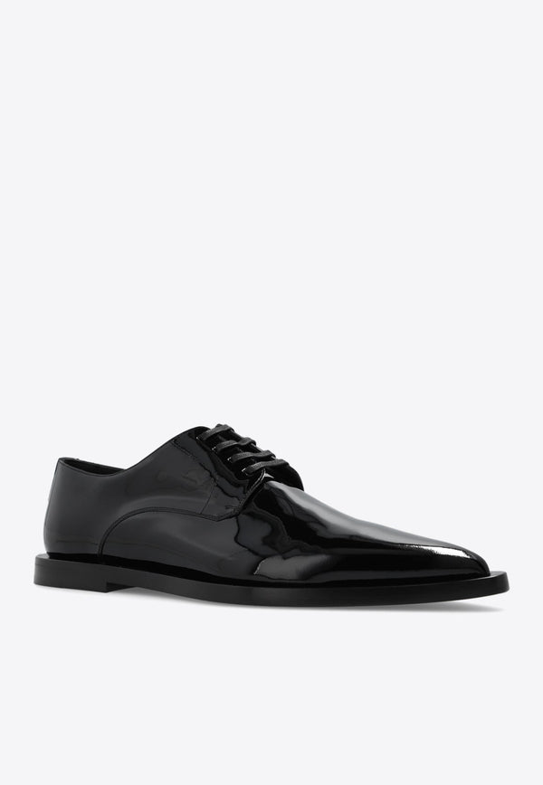 Pointed Patent Leather Derby Shoes