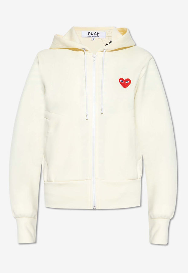 Heart Patch Zip-Up Hooded Sweatshirt