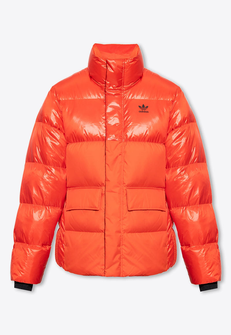 Logo Print Quilted Down Jacket