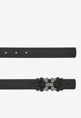 Reversible Gancini Belt with Crystal Trim