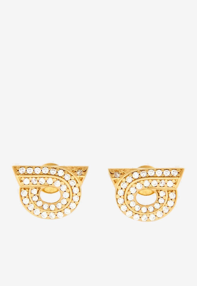 Crystal-Embellished Gancini Earrings