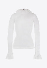 Turtleneck Sheer Tulle Top