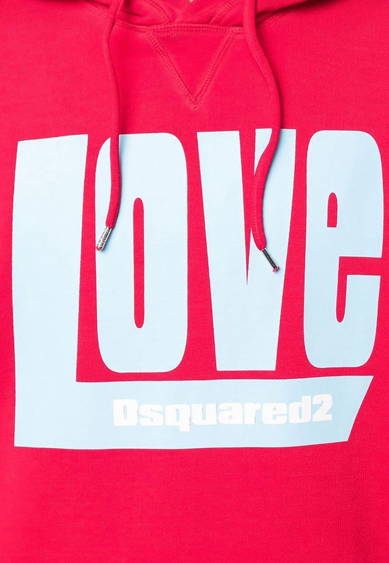 Love Print Hooded Sweatshirt