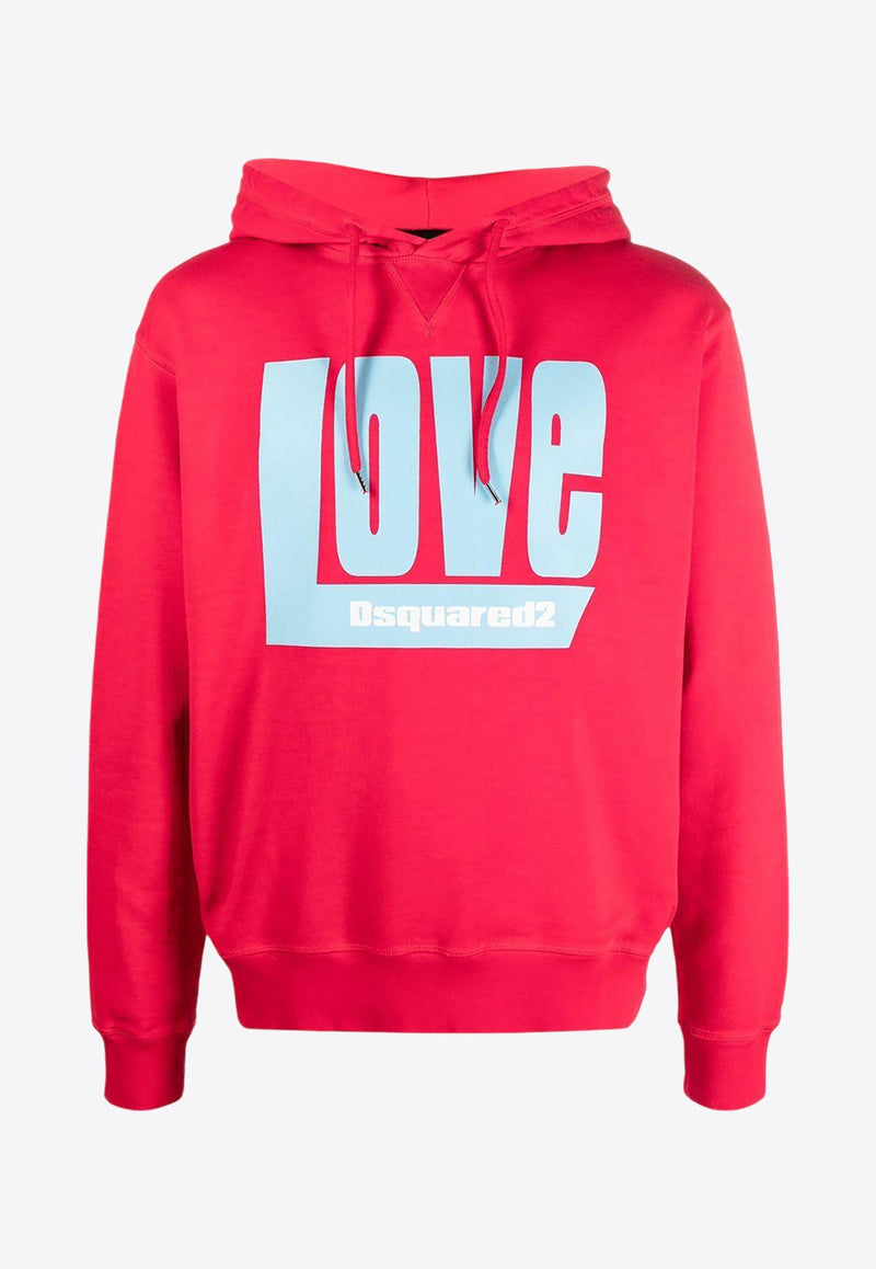 Love Print Hooded Sweatshirt