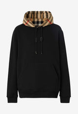 Check-Detailed Hooded Sweatshirt