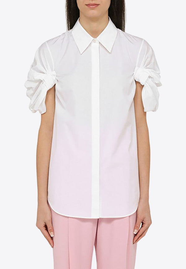 Ruched-Detail Short-Sleeved Shirt
