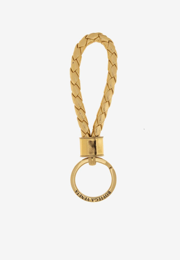 Laminated Intrecciato Leather Key-ring