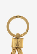 Laminated Intrecciato Leather Key-ring