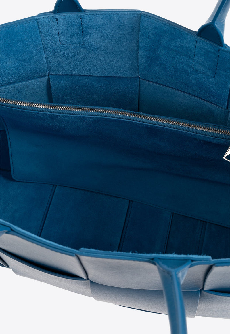 Medium Arco Top Handle Bag in Intrecciato Leather