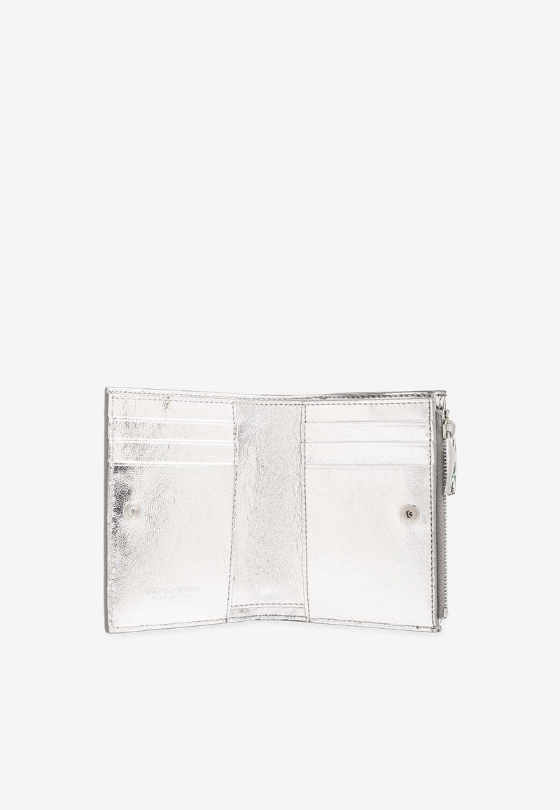 Small Intrecciato Bi-Fold Zip Wallet