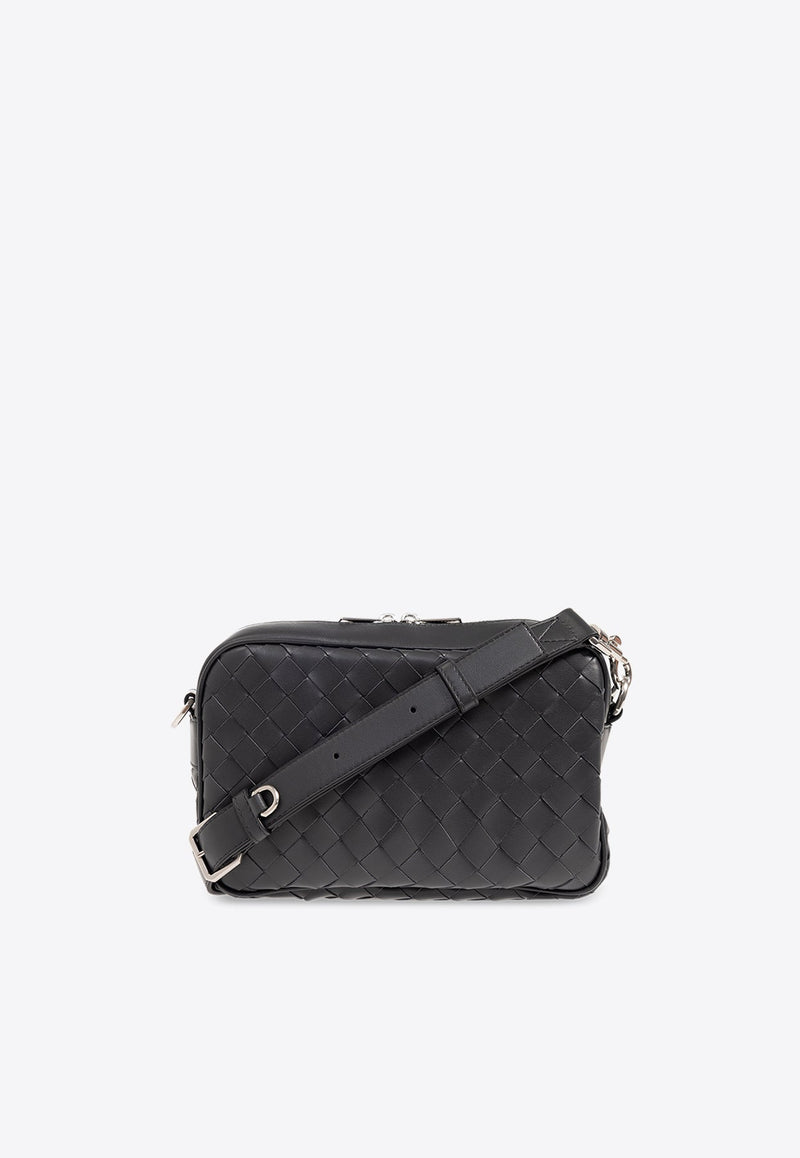 Medium Intrecciato Leather Crossbody Bag