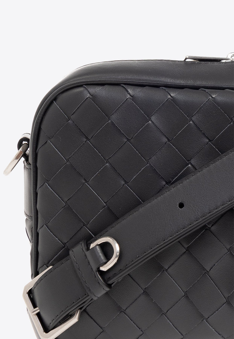 Medium Intrecciato Leather Crossbody Bag